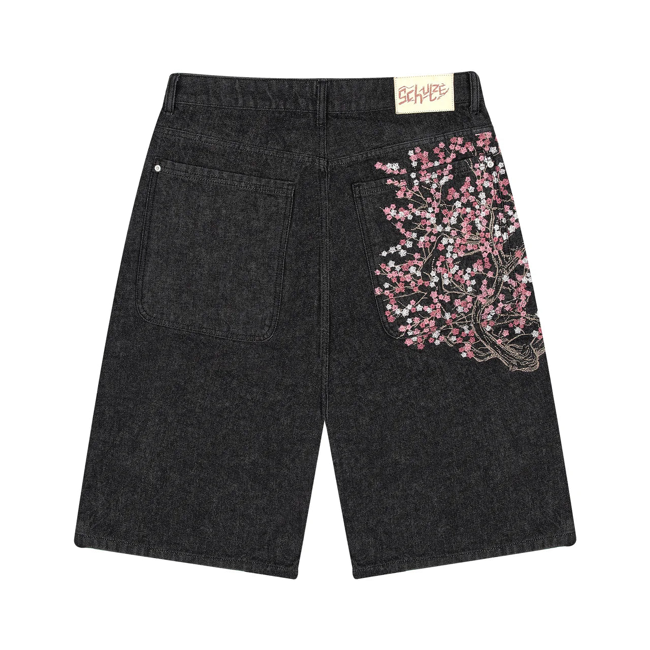 Embroidered Cherry Blossom jorts