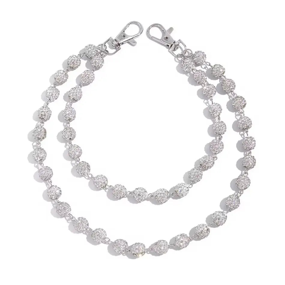Rhinestone Beads Jean Wallet Chain