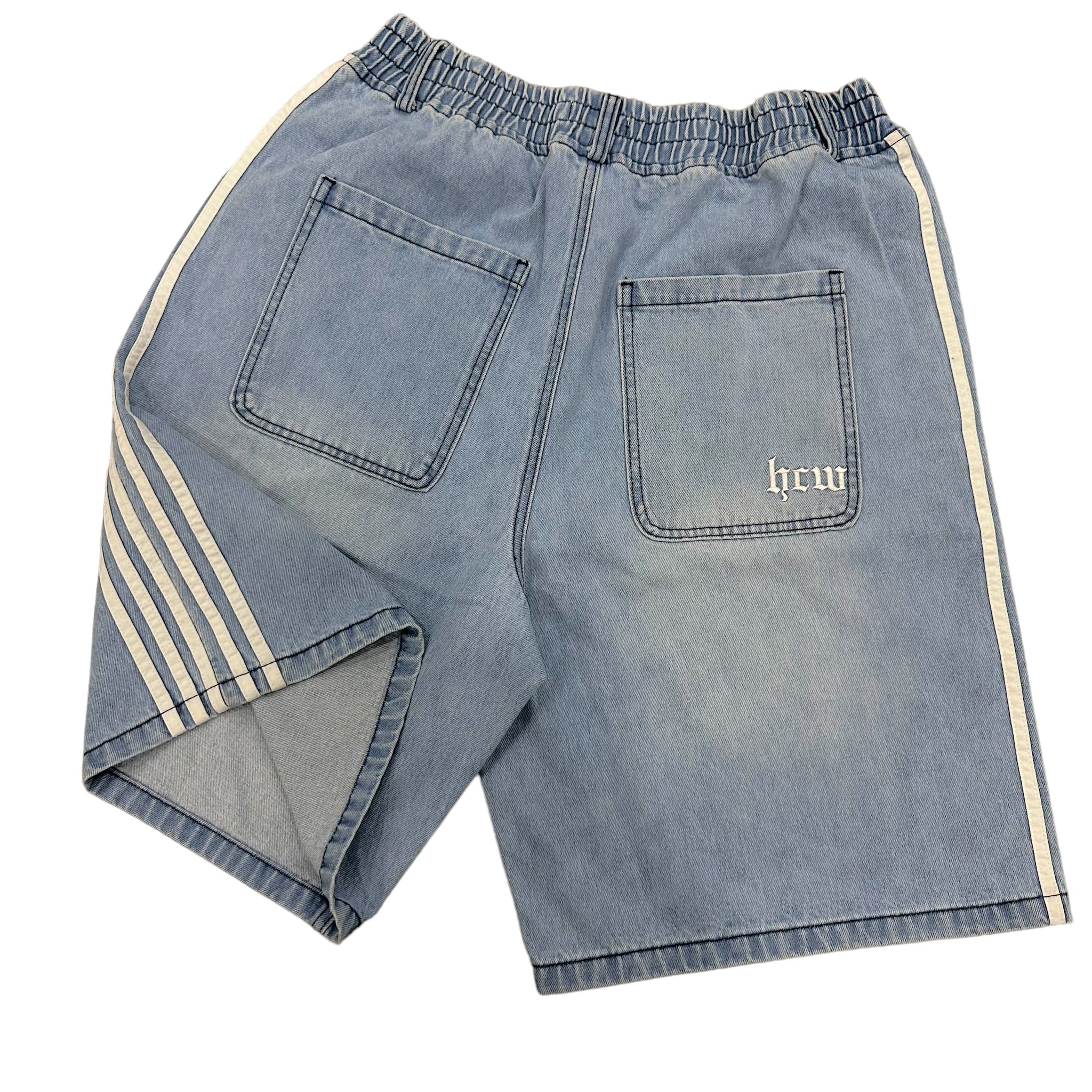 striped Jorts blue